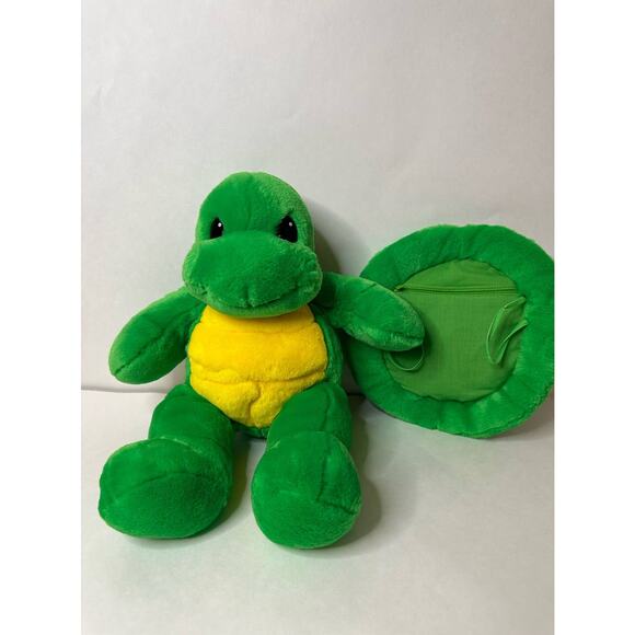 Vintage Build A Bear Turtle Plush WITH SHELL. Removeable Backpack Shell w/pocket - Picture 4 of 6